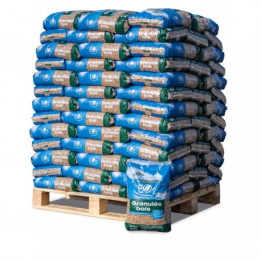 Palette de 66 packs (1000kg) de briquettes