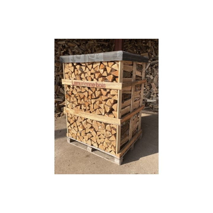Palette bûches 2 stères 33cm 100% chêne, bois empilés (bûche haute performance)